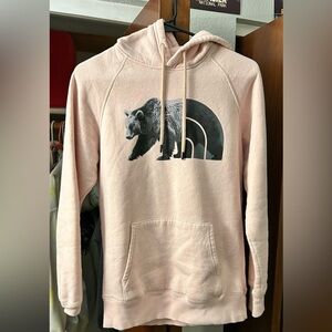 Light pink brand new North Face bear hoodie